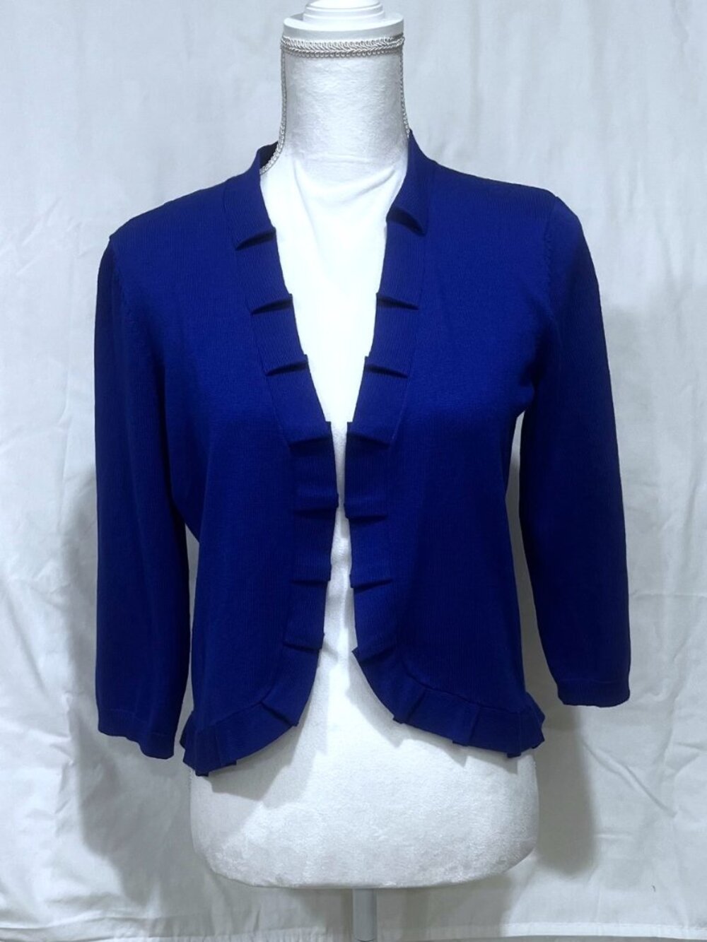 Verve Ami – Open Front Cardigan with Scallop Edge – Royal Blue – Size S